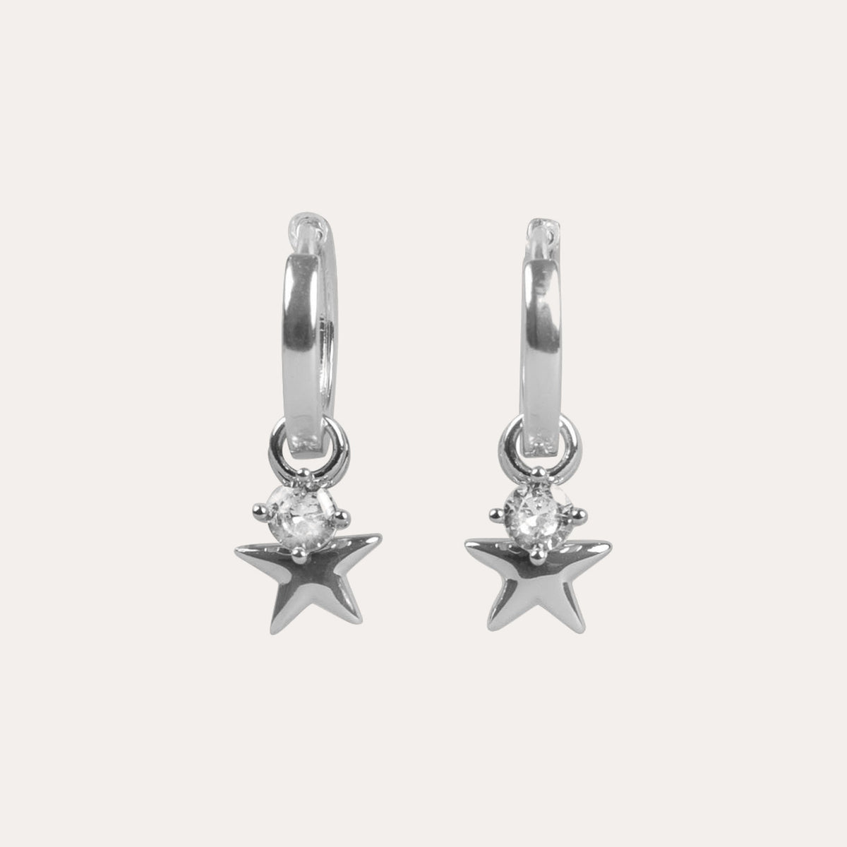 Sky star pendant earring Silver/klar