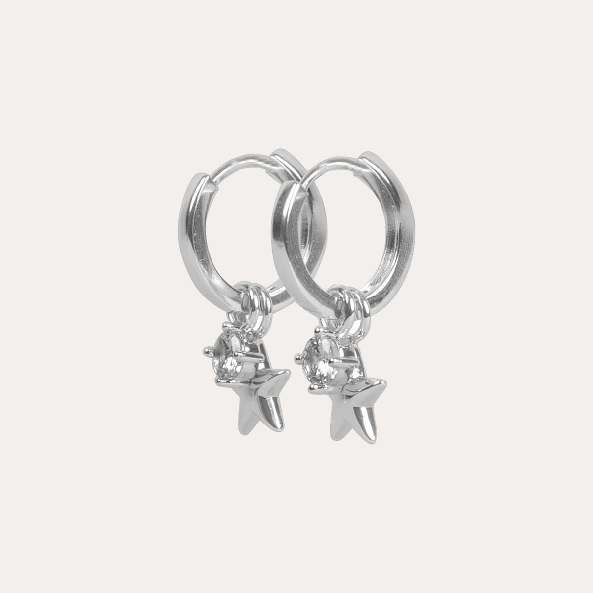 Sky star pendant earring Silver/klar